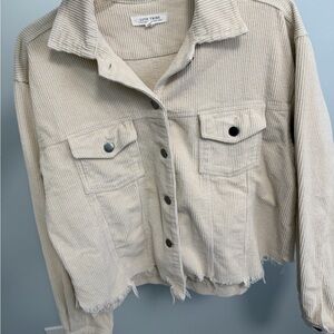 12th Tribe Cream Corduroy Jean Jacket
